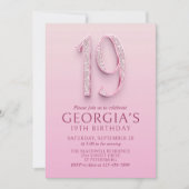 19. Geburtstag Pink Diamonds Einladung (Vorderseite)