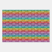 19. Geburtstag Regenbogenstreifen Geschenkpapier Set (Vorderseite)