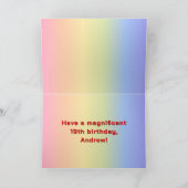 19. Geburtstag: Regenbogentext, benutzerdefinierte Karte (Innenseite)