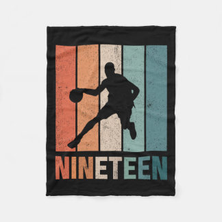 19. Geburtstag Retro Basketball Liebhaber 19 Jahre Fleecedecke