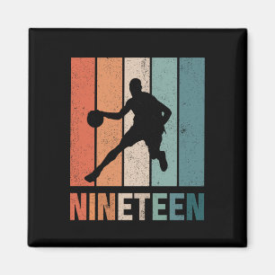 19. Geburtstag Retro Basketball Liebhaber 19 Jahre Magnet
