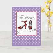 19. Geburtstag Rote Schuhe Karte (Gelbe Blume)