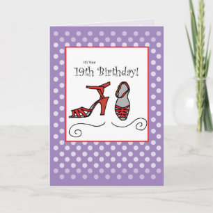 19. Geburtstag Rote Schuhe Karte