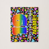 19. Geburtstag — Spaß, Liebende Herzformen + "19" Puzzle (Vertikal)