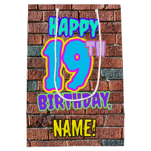 19. Geburtstag: Spaß, Urban Graffiti Inspiriert Lo Mittlere Geschenktüte