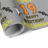19. Geburtstag: Spooky Halloween Thema, Individuel Geschenkpapier (Rolleneckpunkt)