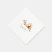 19. Geburtstag Weißkürbis Fall Blume Custom Serviette (Ecke)