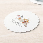 19. Geburtstag Weißkürbis Fall Blume Custom Untersetzer (angewinkelt)
