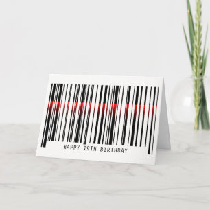 19. Geburtstags-Barcode mit Laserkarte Karte