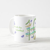 19. Geburtstags-Schmetterlings-Tanz-Tasse Kaffeetasse (Vorderseite Links)