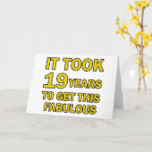 19 Geburtstagsdesign Karte (Gelbe Blume)