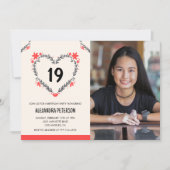 19. Geburtstagseinladungen für ihr Herz Einladung (Vorderseite)