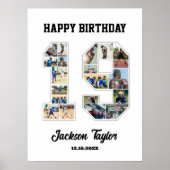 19. Geburtstagsfeier 19 FotoCollage Poster (Vorne)