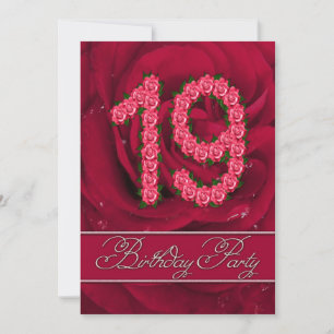 19. Geburtstagsfeier mit Rose Einladung
