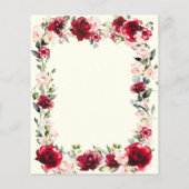 19. Geburtstagsfeier Rote Rose Pink Peony Einladun (Rückseite)