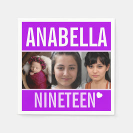 19. Geburtstagsfeier Sonderveranstaltung Foto lila Serviette