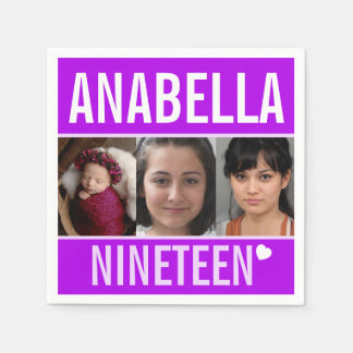 19. Geburtstagsfeier Sonderveranstaltung Foto lila Serviette