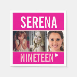 19. Geburtstagsfeier Sonderveranstaltung Foto pink Serviette