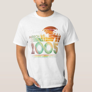 19. Geburtstagsgeschenk Vintag Retro März T-Shirt