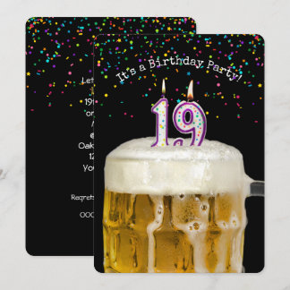 19. Geburtstagskandle-Party Einladung
