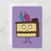 19. Geburtstagskuchen mit Kerzen Einladung (Vorderseite)