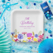 19. Geburtstagspartei Lila Wildblume Custom Pappteller (Party)