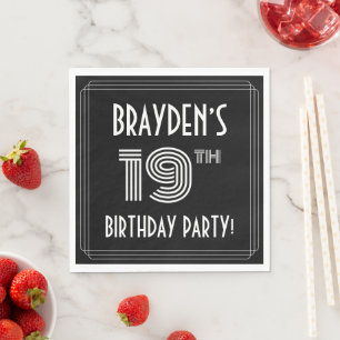 19. Geburtstagsparty: Art-Déco-Stil + Individuelle Serviette