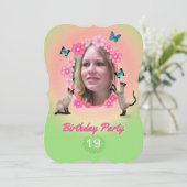 19. Geburtstagsparty Einladung (Stehend Vorderseite)