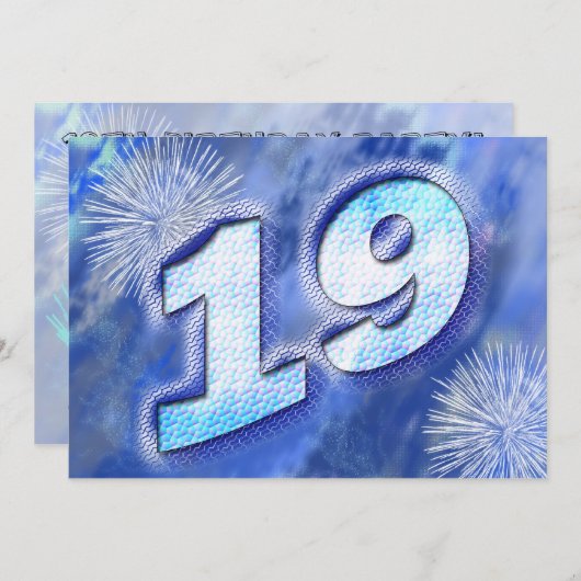 19. Geburtstagsparty Einladung (Vorne/Hinten)