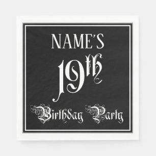 19. Geburtstagsparty — Extravagantes Script + Indi Serviette