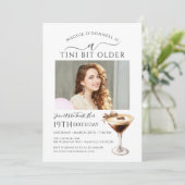 19. Geburtstagsparty Foto Espresso Martini Einladung (Stehend Vorderseite)