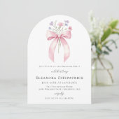 19. Geburtstagsparty Rosa Wildblume Arch Einladung (Stehend Vorderseite)