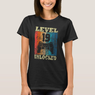 19. Geburtstagsstufe Vintag für Gamer T-Shirt