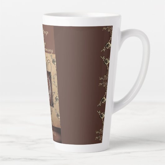 19. Hochzeitstag Bronze & Rose Latte Tasse (Rechts)