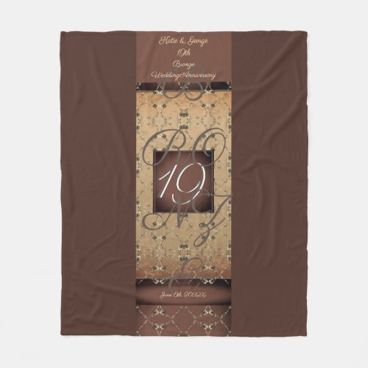 19. Hochzeitstag Dunkle Bronze Fleece Blanke (Vorderseite)