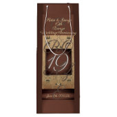 19. Hochzeitstag Dunkle Bronze Geschenktüte Für Weinflaschen (Rückseite)
