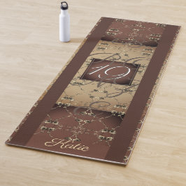 19. Hochzeitstag Dunkle Bronze Monogramm Yogamatte