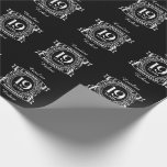 19. Hochzeitstag Schwarzweiß Geschenkpapier<br><div class="desc">Ein romantisches Design,  um Ihr 19. Jahr der Ehe zu feiern. Wenn Sie Hilfe bei der Anpassung dieses Designs möchten,  kontaktieren Sie mich bitte,  sie ist ein frag dieser Designtaste,  direkt unterhalb dieses Textes. ein Wappen Stil Design,  mit einem bedrückten Hintergrund für Ihre 19 Jahre Hochzeit Jahrestag.</div>