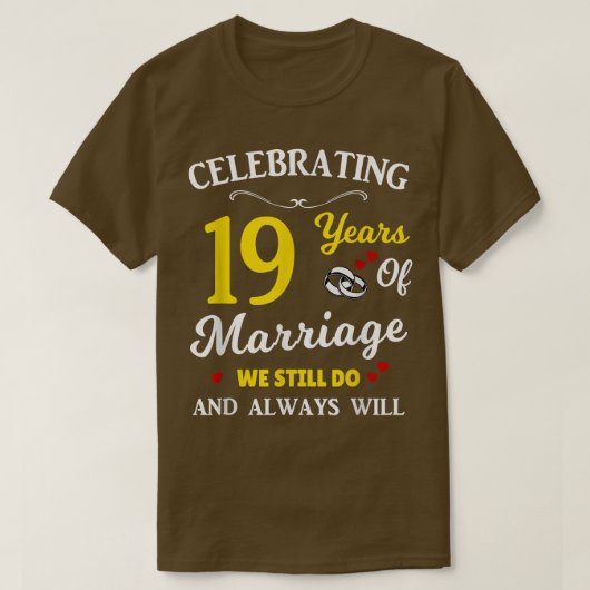 19. Hochzeitstag T-Shirt (Design vorne)