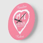 19. Hochzeitstag traditionelle Bronze Große Wanduhr (Winkel)