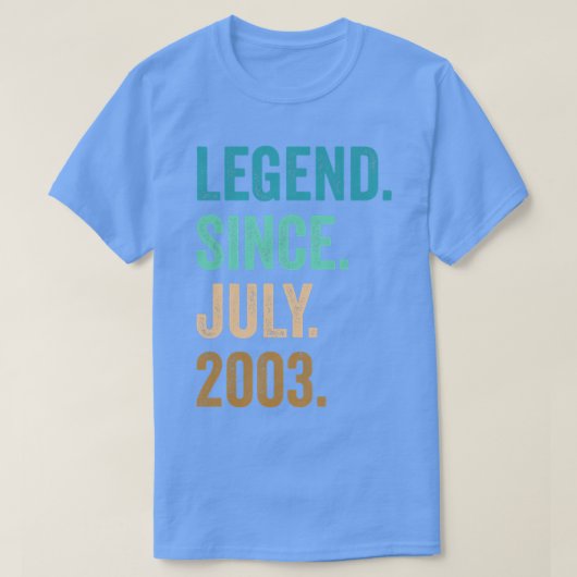 19 Jahre alte Legende seit Juli 2003 19. Geburtsta T-Shirt (Design vorne)