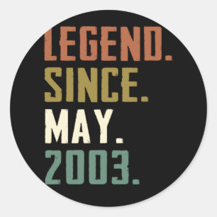 19 Jahre alte Legende seit Mai 2003 19. Geburtstag Runder Aufkleber