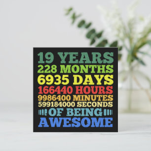 19 Jahre alte Vintage 19. Geburtstag 228 Monate Einladung