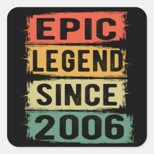 19 Jahre alter Tag Epische Legende 19. Geburtstags Quadratischer Aufkleber