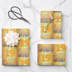 19 Jahre Golden Ray 12-Schritte-Jubiläum Geschenkpapier Set