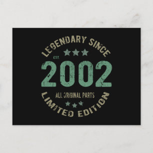 19-jähriger Tag 2002 Legende seit 19. Geburtstag Postkarte