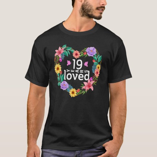 19-jähriges Blumenjubiläum T-Shirt (Vorderseite)