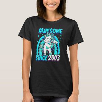 19-jähriges Einhorn flossend 19. Geburtstag Mädche T-Shirt