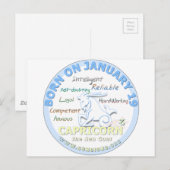 19. Januar - Capricorn Postkarte (Vorne/Hinten)
