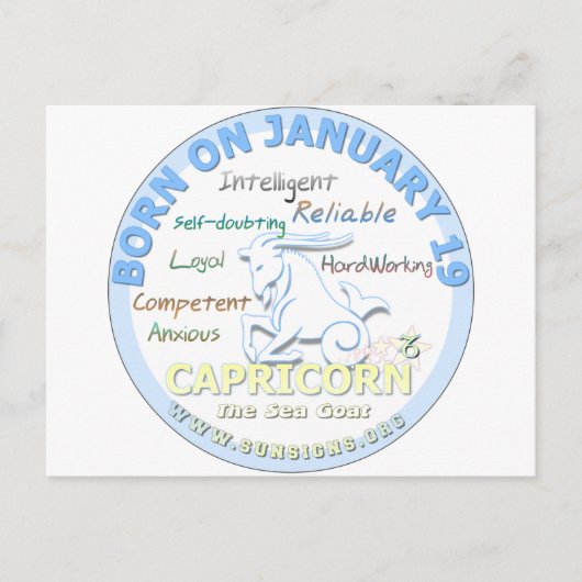 19. Januar - Capricorn Postkarte (Vorderseite)